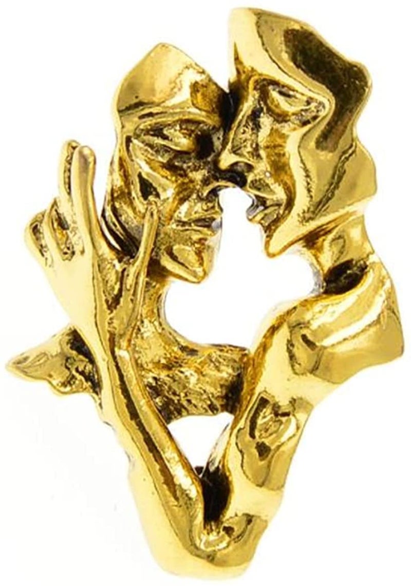 KAWADU Gold Fashion Portrait Brooch Pin 3D Lovers face Brooch Pin Gold Plated Pin Badge for Jewelry Clothes Dress Scarf Decoration - Image 1