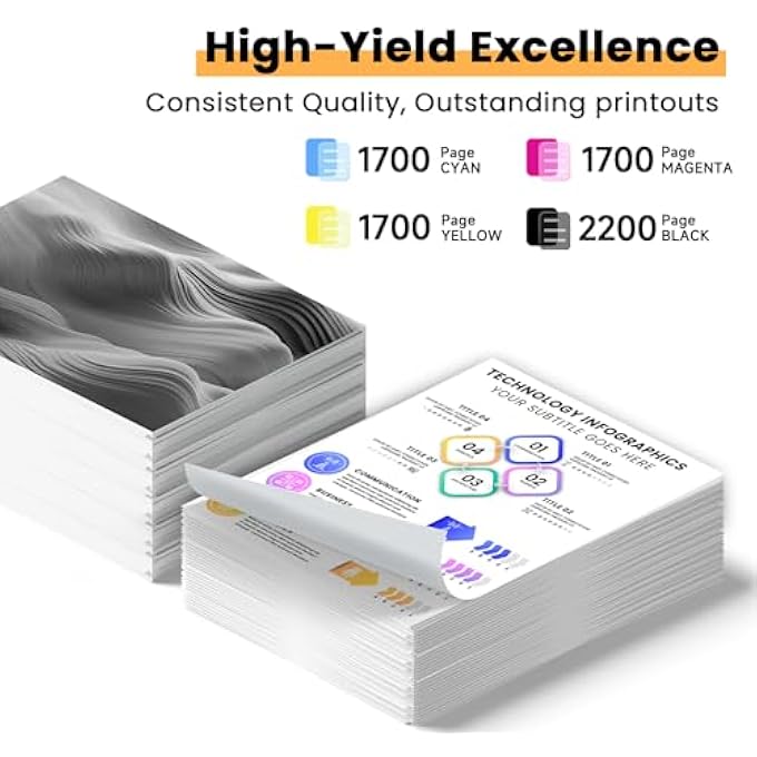 408XL INK CARTRIDGES REPLACEMENT FOR EPSON 408 408L 408XL INK COMOATIBLE WITH EPSON WORKFORCE PRO WF-C4310 WF-C4810 WF-C4310DW WF-C4810DTWF WFC4310 WFC4810(4 PACK) - Image 3