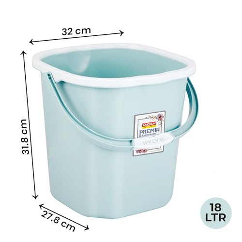 RATAN PLASTICWARE Premia Bucket (18L X 1) - Mint|Light Weight and Easy to Carry|Perfect for Use in Bathrooms, Kitchen & Wet Utility Areas - Image 2