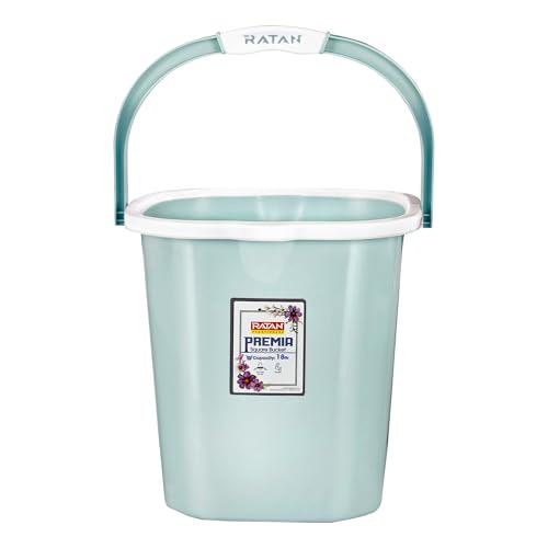 RATAN PLASTICWARE Premia Bucket (18L X 1) - Mint|Light Weight and Easy to Carry|Perfect for Use in Bathrooms, Kitchen & Wet Utility Areas - Image 1