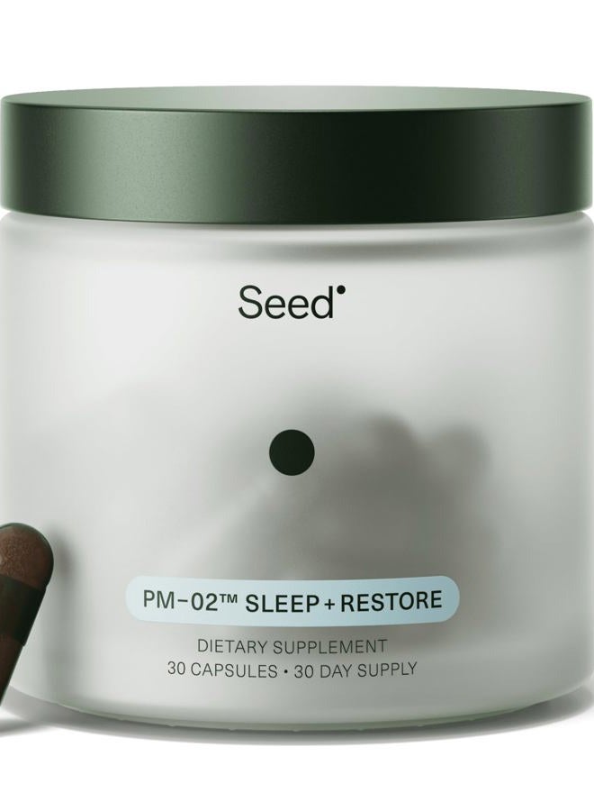 Seed PM-02 نوم + استعادة - مساعد نوم للنساء والرجال - غير مسبب للإدمان - ميلاتونين وأشواغاندا متطابقين حيوياً - نباتي وثابت على الرف - 30 كبسولة (إمداد لمدة 30 يومًا) - Image 1