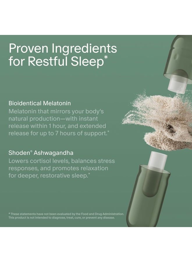 Seed PM-02 نوم + استعادة - مساعد نوم للنساء والرجال - غير مسبب للإدمان - ميلاتونين وأشواغاندا متطابقين حيوياً - نباتي وثابت على الرف - 30 كبسولة (إمداد لمدة 30 يومًا) - Image 5