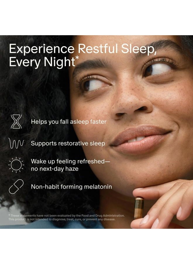 Seed PM-02 Sleep + Restore - Sleep Aid for Women & Men - Non-Habit Forming Bioidentical Melatonin & Ashwagandha - Vegan & Shelf-Stable - 30 Capsules (30-Day Supply) - Image 4