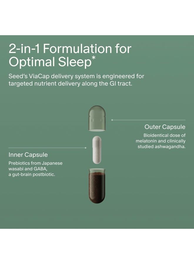 Seed PM-02 Sleep + Restore - Sleep Aid for Women & Men - Non-Habit Forming Bioidentical Melatonin & Ashwagandha - Vegan & Shelf-Stable - 30 Capsules (30-Day Supply) - Image 5