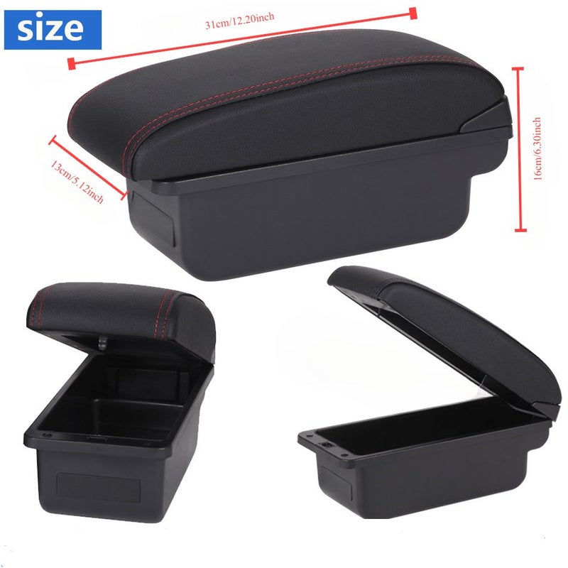 Black White Car Armrest Center Storage Box for Suzuki Vitara Easy Install - Image 2