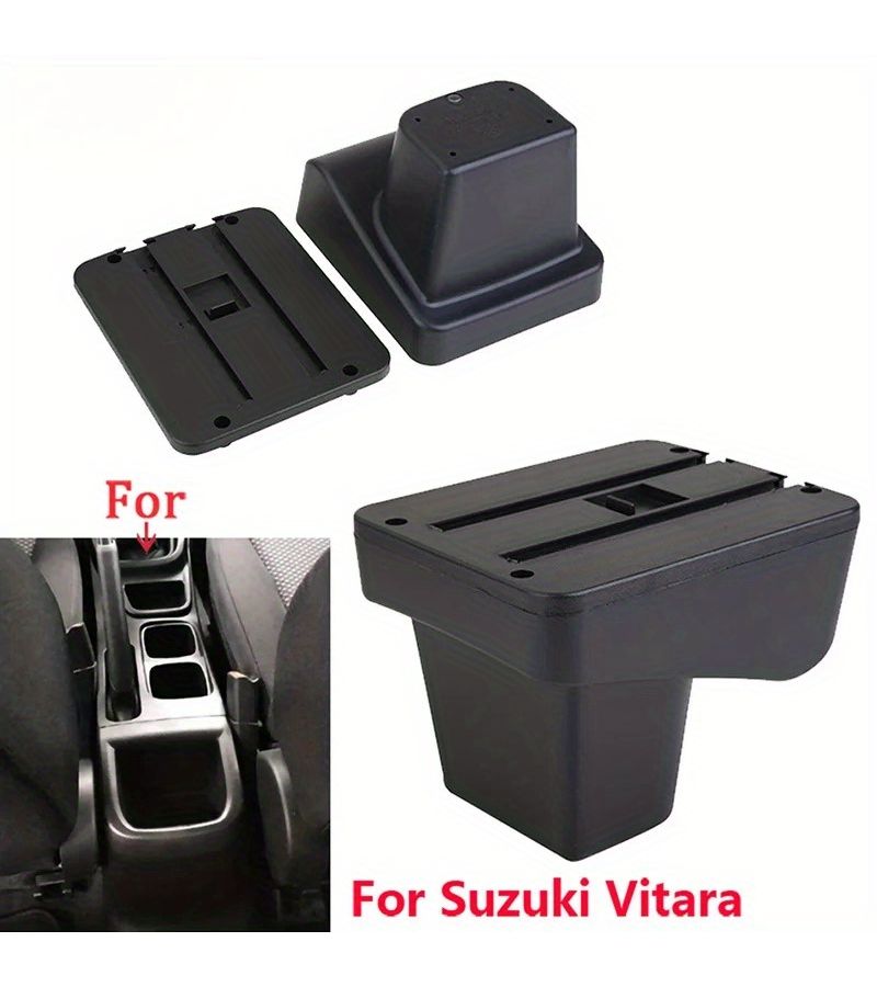Black White Car Armrest Center Storage Box for Suzuki Vitara Easy Install - Image 3