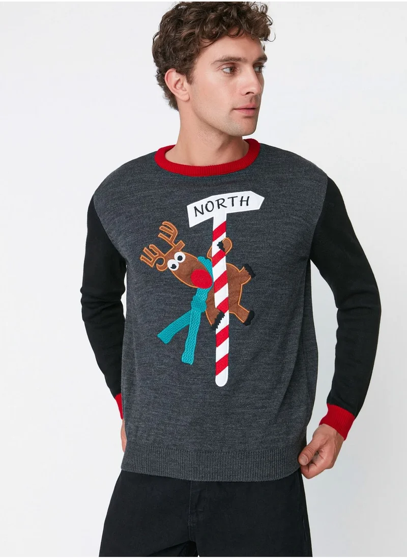 trendyol Reindeer Detail Knitted Sweater