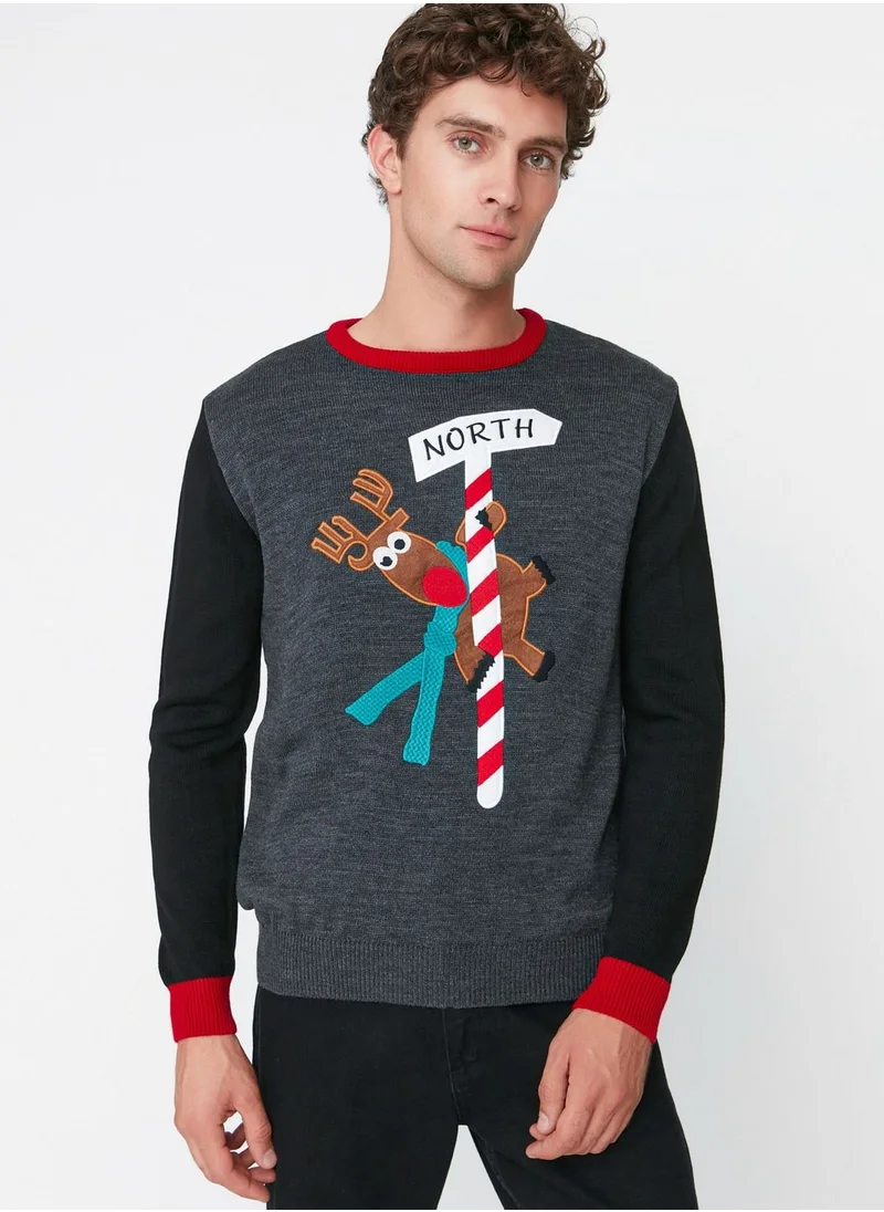 trendyol Reindeer Detail Knitted Sweater