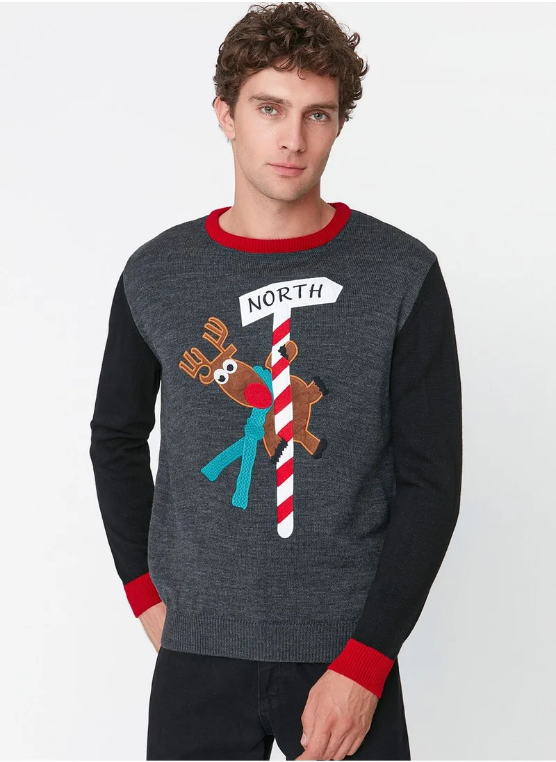 trendyol Reindeer Detail Knitted Sweater