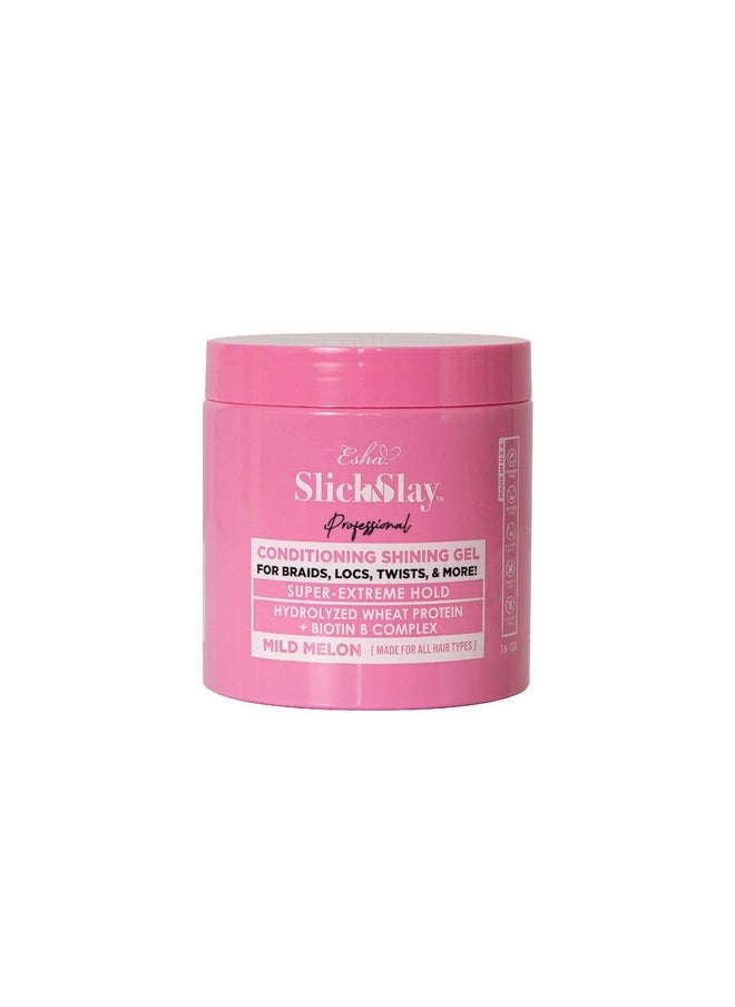 ESHA - Sha Professional Slick N Slay Conditioning Gel For Braids Locs Twists & More! Hydrolyzed Wheat Protein + Biotin B Complex! Mild Melon Scent (16 Oz.) - Image 1