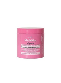Sha Professional Slick N Slay Conditioning Gel For Braids Locs Twists & More! Hydrolyzed Wheat Protein + Biotin B Complex! Mild Melon Scent (16 Oz.)