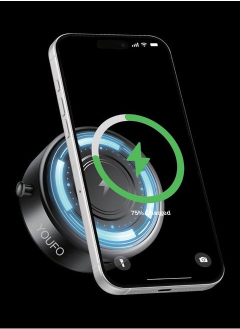 YOUFO MagSafe Wireless Charger and Phone Holder*  Upgrade your phone charging and mounting experience with the Y4882 phone holder, a sleek and sturdy design that provides you with modern convenience.  - *15W Fast Wireless Charging:* Keep your device charged easily with advanced fast charging technology, ensuring your phone stays charged throughout the journey with MagSafe support.