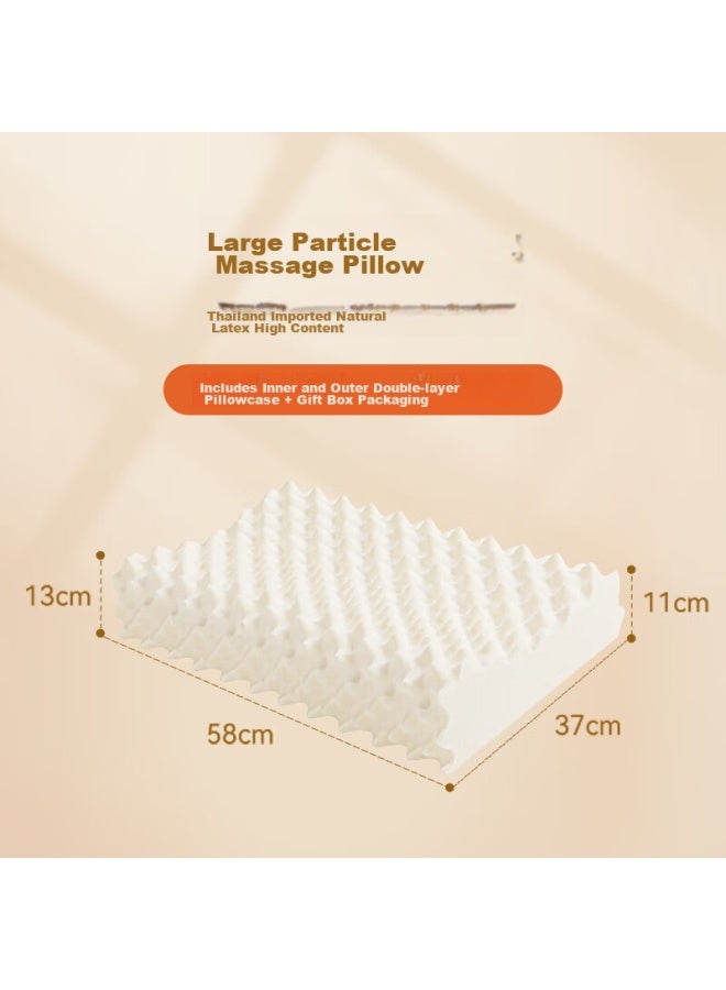 GOLDEN TREE Jinxiangshu Thai Natural Imported Cervical Pillow, Rubber Sleeping Pillow, Natural Latex Pillow, Adult Pillow, Breathable Wolf Tooth Pillow, Set Of Two - Image 1