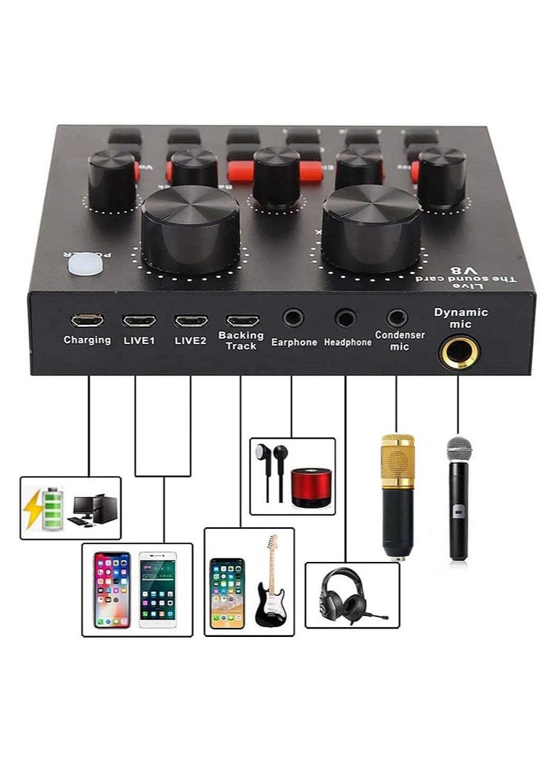 13-Piece Multi-Functional Live Sound Card Set Black/White/Gold  - Image 3