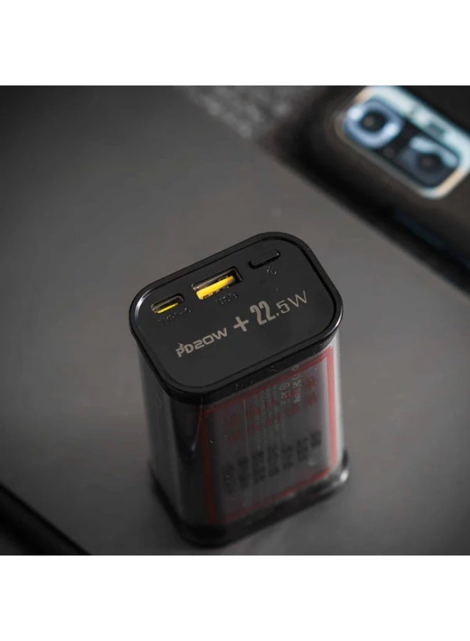 Awei Mini Transparent Power Bank 10000mAh – Stylish Mini Design – 22.5W Fast Charging – Supports QC3.0 and PD Protocols – Quick Charge Up to 50% in 30 Minutes - Image 3