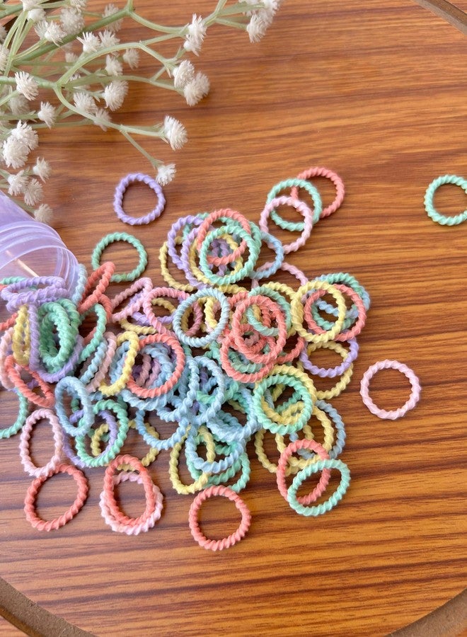 Radhya Accessories 90 pieces Sleek Cotton Hairties for Baby Girls Ponytail holders Cotton Rubberband for babies 2 CM small hairties hairbands for toddlers Gift for Kids Hair accessories for Kids (Pastel Multicolor) - Image 1