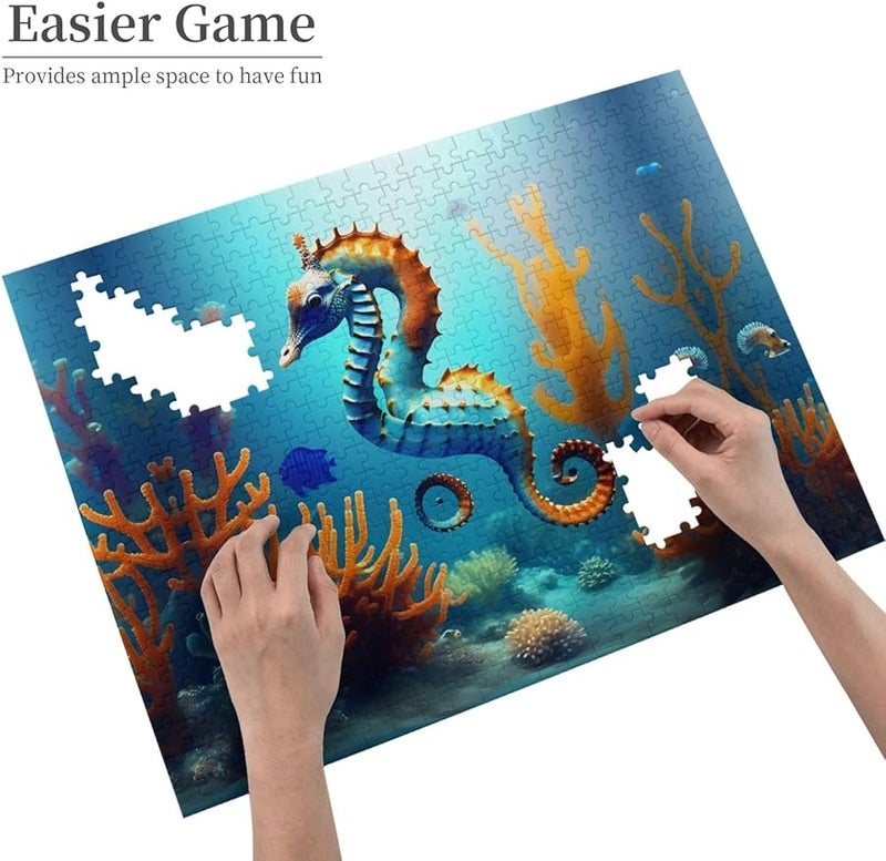 Phayah 500 قطعة لغز فرس البحر المرجاني لقاع البحر لتزيين المنزل للكبار - Image 4