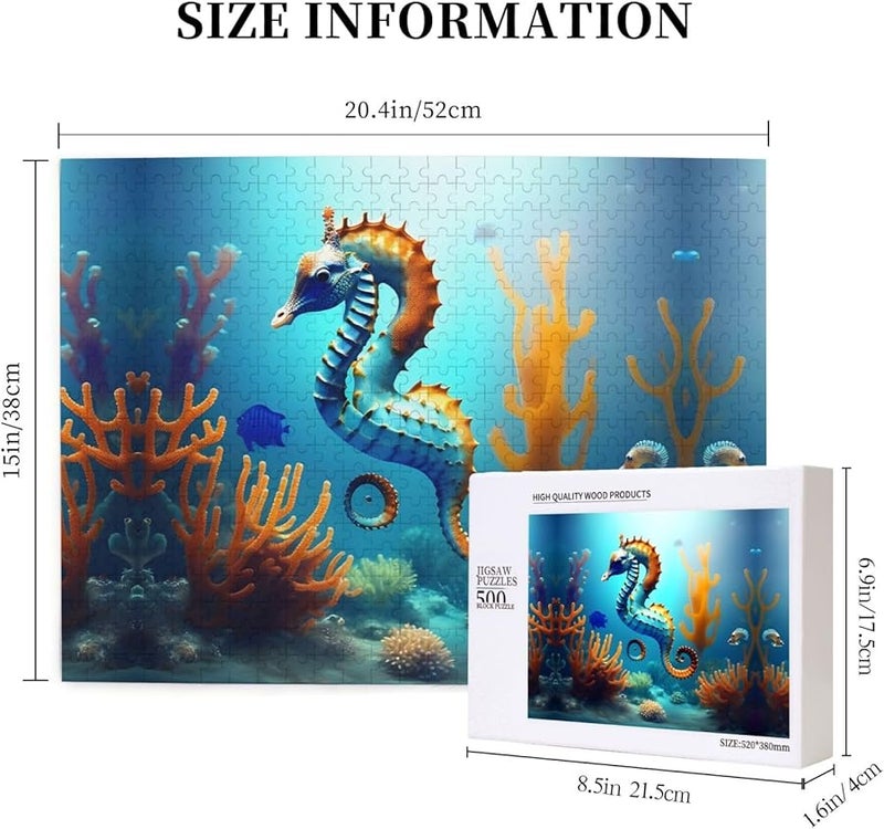 Phayah 500 قطعة لغز فرس البحر المرجاني لقاع البحر لتزيين المنزل للكبار - Image 5