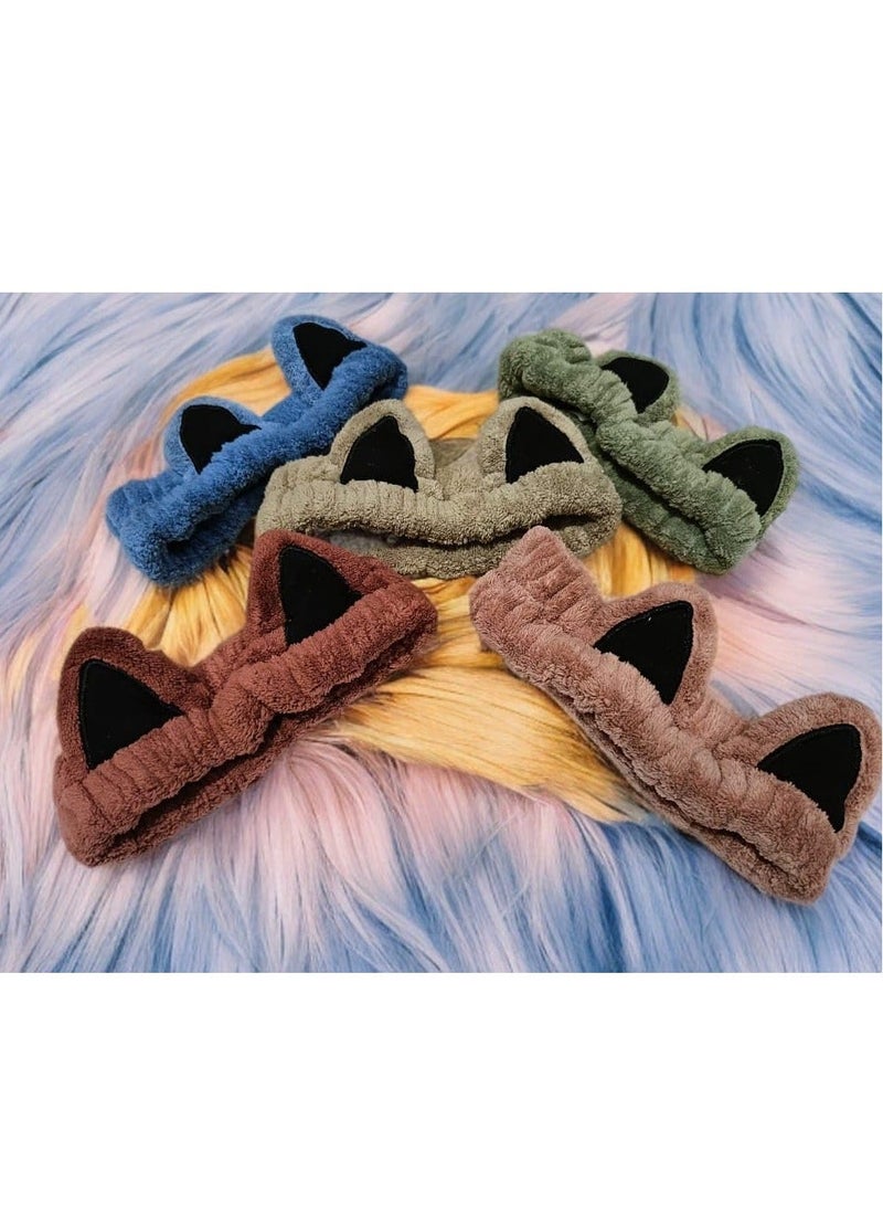 توكة شعر ودان قطة فرو ناعم احصلي على مظهر جذاب وشعر مرفوع ومنع تسرب الماء للشعرأثناء العناية والمسكات. –أستايل كيوت للبنات-بترولي - Image 2