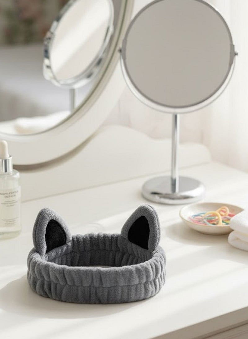 توكة شعر ودان قطة فرو ناعم احصلي على مظهر جذاب وشعر مرفوع ومنع تسرب الماء للشعرأثناء العناية والمسكات. –أستايل كيوت للبنات-بترولي - Image 3