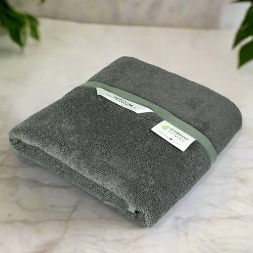 HEELIUM Bamboo Bath Towel | 3X Softer & Quick Drying | 400 GSM -140 X 70 Cm,Grey - Image 1