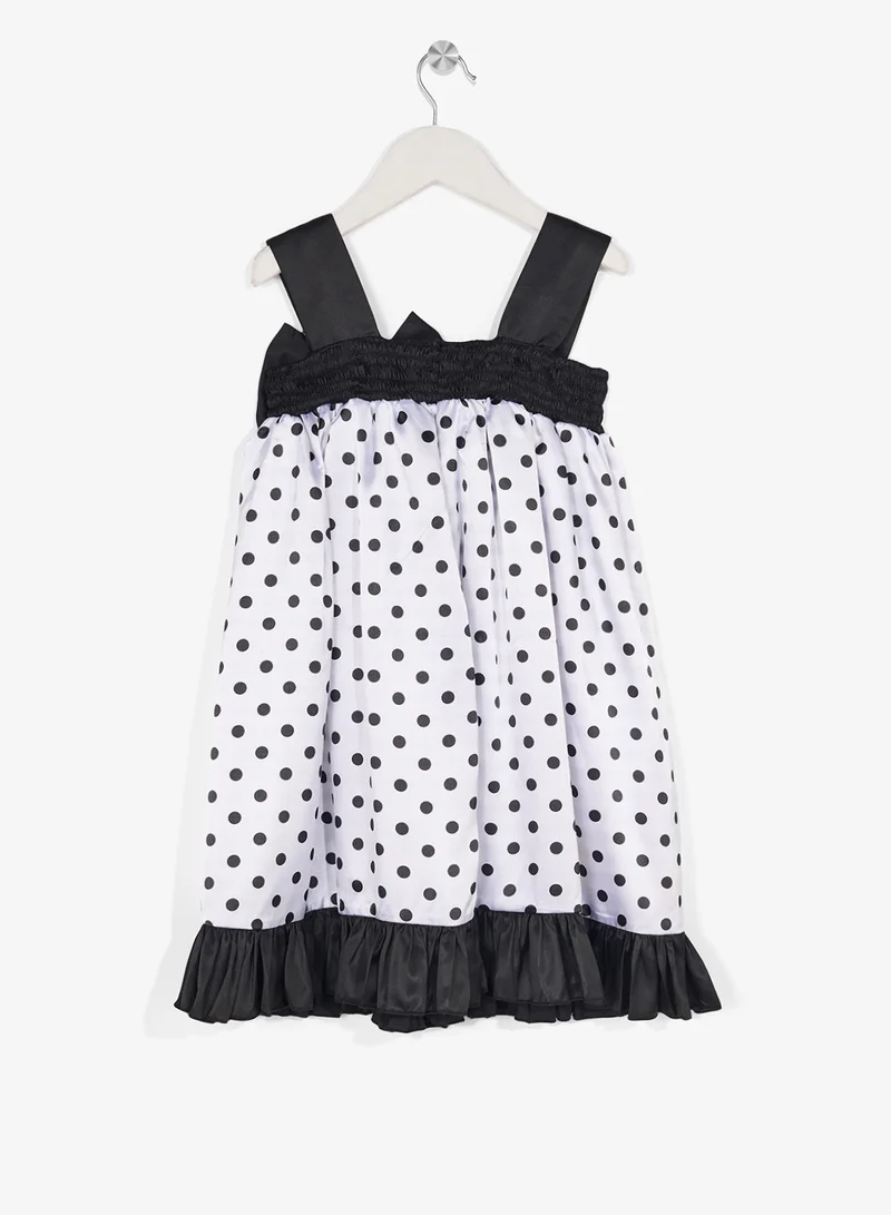 Little Golden Apple Little Polka Dots Bow Dress