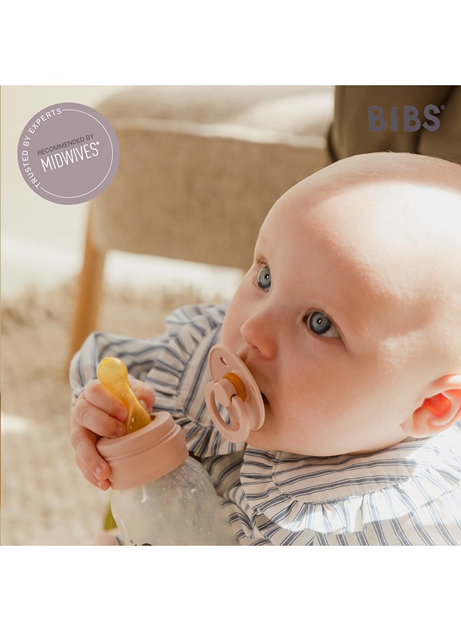 BIBS - Pack Of 2 Baby Bottle Nipple Round Latex Fast Flow - Image 1