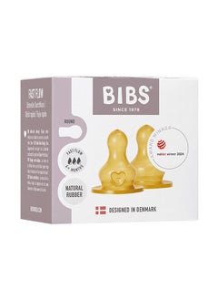 BIBS Pack Of 2 Baby Bottle Nipple Round Latex Fast Flow  - Image 5
