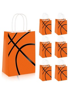 Chinco 24 Pieces Basketball Party Gift Bags Basketball Goodie Bags Goody Treat Candy Bags With Handles Basketball Theme Birthday Party Supplies For Kids Adults Basketball Games Cheerleader Group  - Image 1