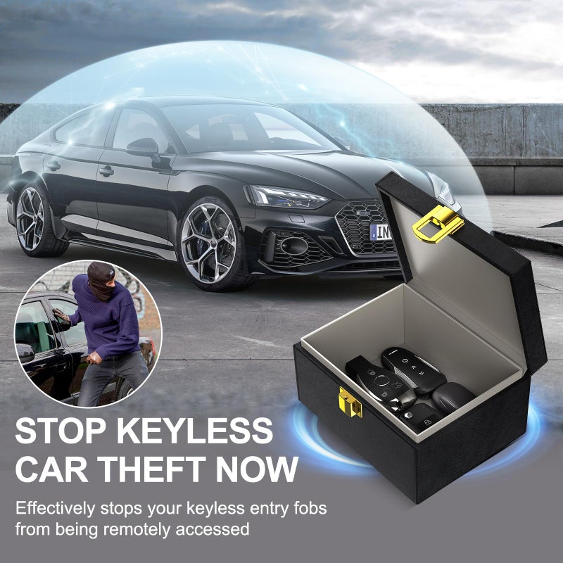 Samfolk Faraday Box with Faraday Bags for Car Keys, Car Key Signal Blocking Box, Keyless Entry Car Key Safe Protector Anti-Theft Shielding Cage (Small) - Image 2