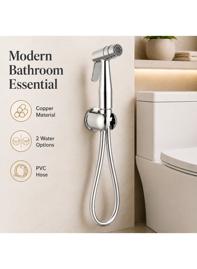 RONA Premium Solid Copper Shataff Head | 360° Rotating Dual-Mode Handheld Bidet Sprayer | Twist-to-Switch Bidet & Shower Spray | Heavy-Duty Anti-Rust Construction | Ergonomic High-Pressure Trigger | Universal G 1/2" Fitting - Image 4