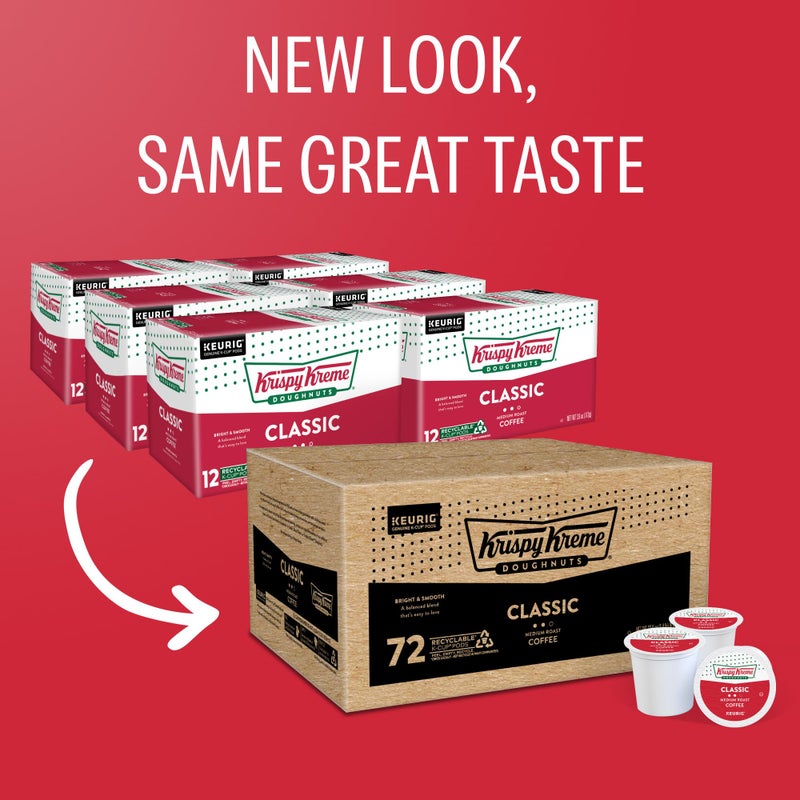 Krispy Kreme Classic, Single-Serve Keurig K-Cup Pods, Medium Roast Coffee, 12 Count (Pack of 6) - Image 5