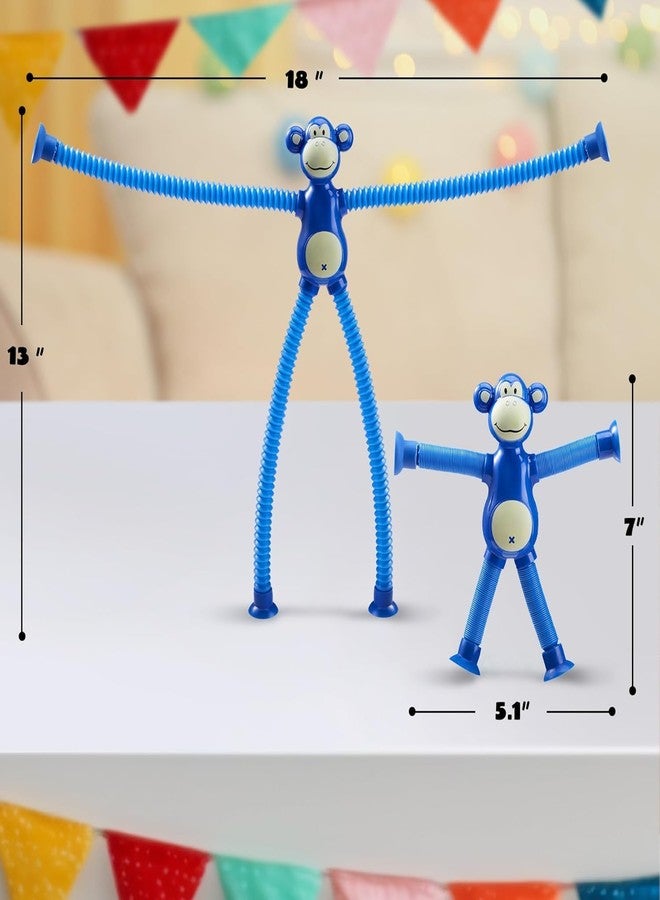 ZELVO Kid Telescopic Suction Cup Giraffe Toy Led Shape Changing Telescopic Pop Tubes Sensory Toys for Boys Girls Stretch Tube Motor Skills Interactive Toy Random Colors (Pack of 1) (Monkey) - Image 4
