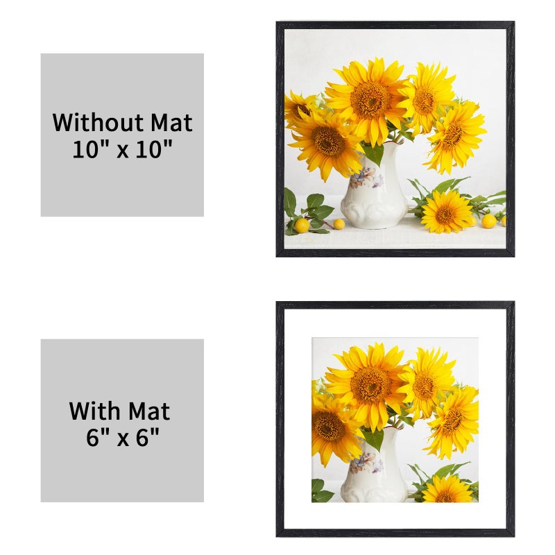 puthiac 10x10 Black Oak Wood Picture Frame -10x10 Frame Wood  10x10 Natural Solid Wood Poster Frames for Wall Art Photo and Prints (1 Pack  Black) - Image 4