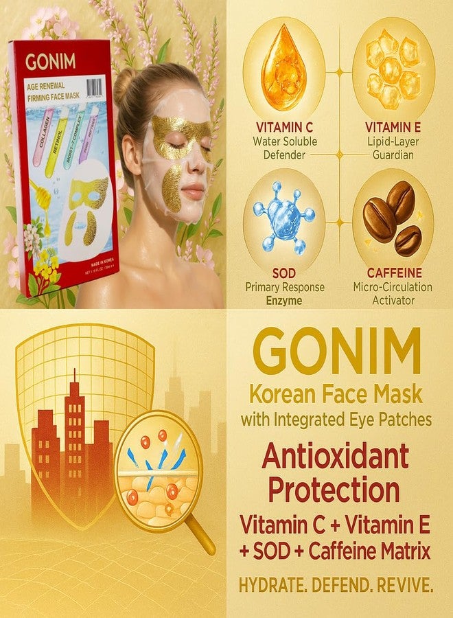 GONIM Under Eye Wrinkle Patches with Integrated Korean Face Mask-PDRN Eye Mask,Collagen Peptides,Retinol Caffeine,Eye Patches for Puffy Eyes and Dark Circles Korean Skin Care Anti Aging 35ml/1.18ozx4 - Image 4