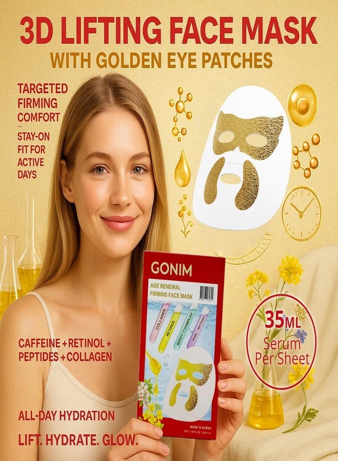 GONIM Under Eye Wrinkle Patches with Integrated Korean Face Mask-PDRN Eye Mask,Collagen Peptides,Retinol Caffeine,Eye Patches for Puffy Eyes and Dark Circles Korean Skin Care Anti Aging 35ml/1.18ozx4 - Image 2