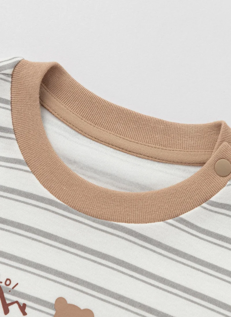 بالابالا تيشيرت أطفال للجنسين برقبة دائرية وأكمام طويلة