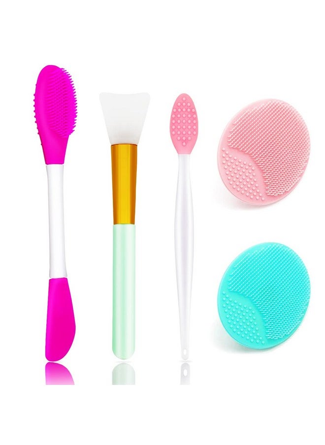 Namgznso 5Pcs Silicone Face Scrubber Set Lip Scrub Brush Silicone Face Cleansing Brush Face Applicator Tool And 2Pcs Silicone Exfoliating Face Brush For Men Women  - Image 1