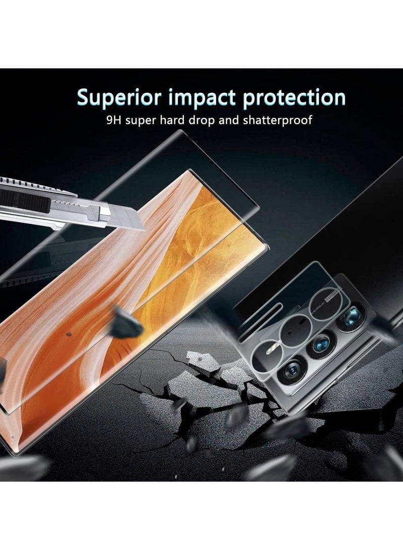 General Screen Protector Compatible with ZTE AXON 40 Ultra 5G, [1+2 Pack] 3D Screen Protector + Camera Lens Protector 9H Hardness Anti-Scratch HD Tempered Glass for ZTE AXON 40 Ultra  - Image 3