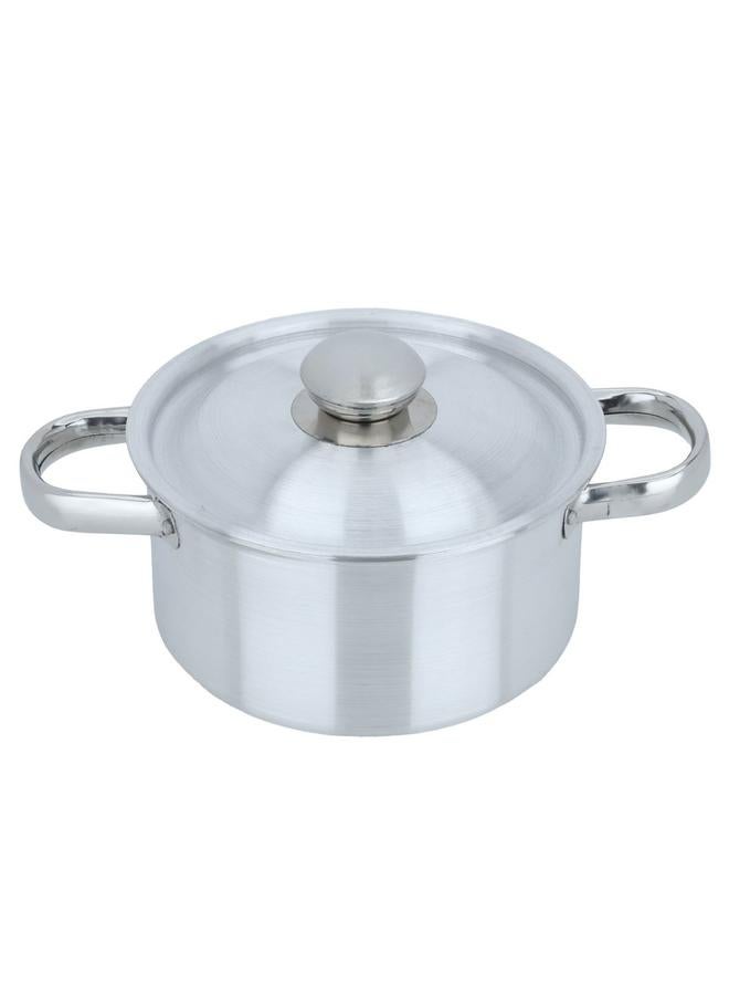 ROBUST Aluminum Pot With Lid And Handles 18 Cm Round Silver - Image 2