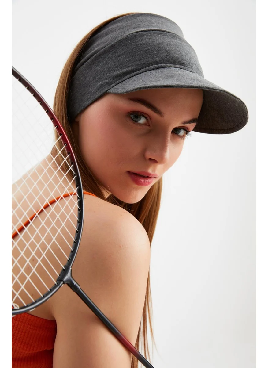 Butikgiz Women's Smoked UV Protected Foldable Open Top Soft Brim 100% Cotton Combed Tennis Visor Hat