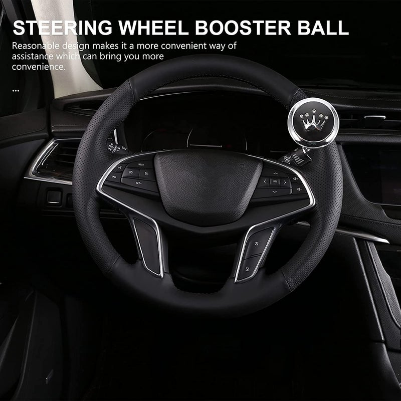 Marrone Car Steering Wheel Spinner Knob Power Handle Ball Booster Spinner Knob, Car Auto Vehicle Steering Wheel Handle Knob Booster Ball (Black Queen) - Image 3