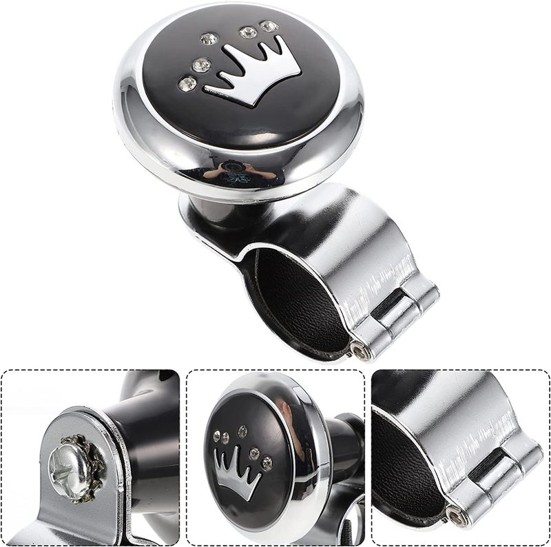 Marrone Car Steering Wheel Spinner Knob Power Handle Ball Booster Spinner Knob, Car Auto Vehicle Steering Wheel Handle Knob Booster Ball (Black Queen) - Image 4