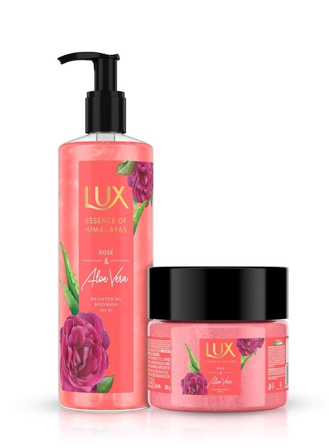 LUX ROSE & ALOEVERA GEL BODY SCRUB|| 300gm and LUX ROSE & ALOEVERA SHIM BW 400ml - Image 1