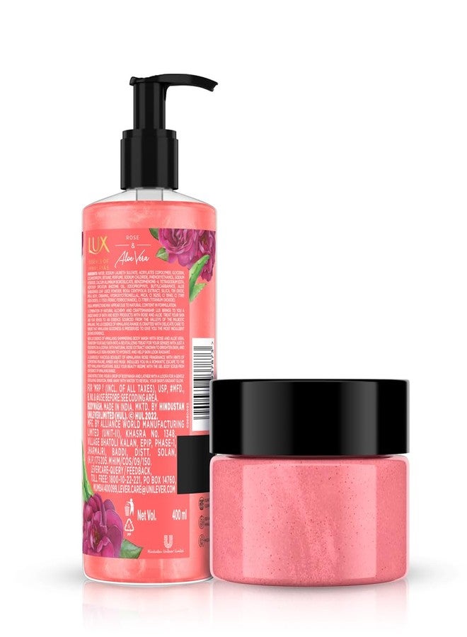 LUX ROSE & ALOEVERA GEL BODY SCRUB|| 300gm and LUX ROSE & ALOEVERA SHIM BW 400ml - Image 2