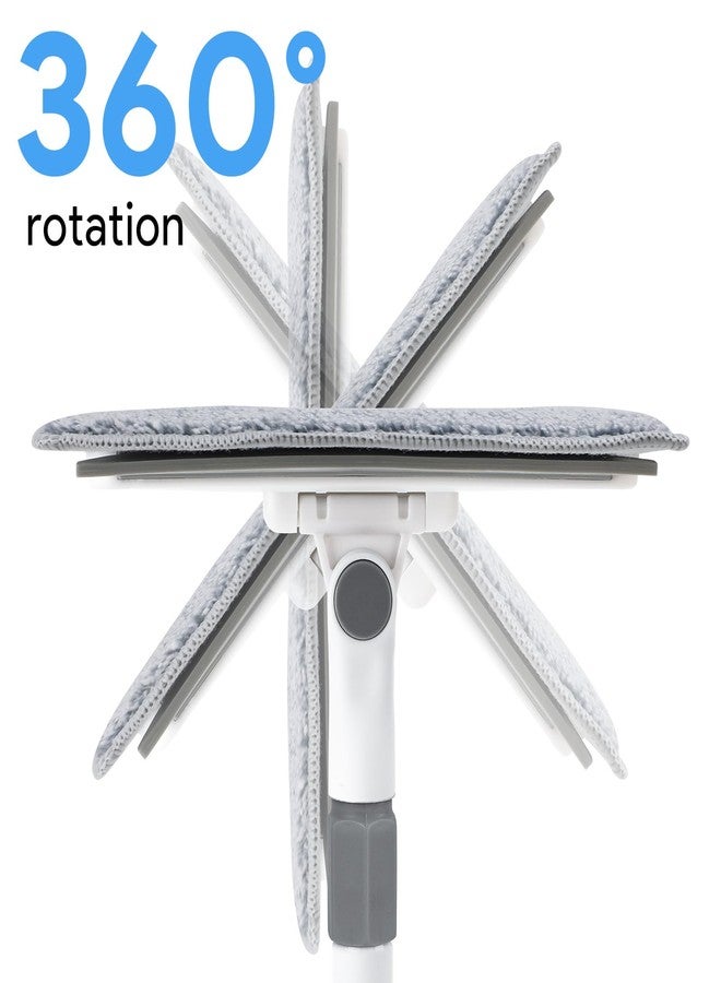 DELUX Baseboard Cleaner Tool with Handle, DELUX Baseboard Cleaner with Extendable Long Handle, 4 Reusable Cleaning Pads Wall Cleaner for Baseboards Cleaning, Ceiling, Wall, Floor, Shower Bathroom Kitchen - Image 4