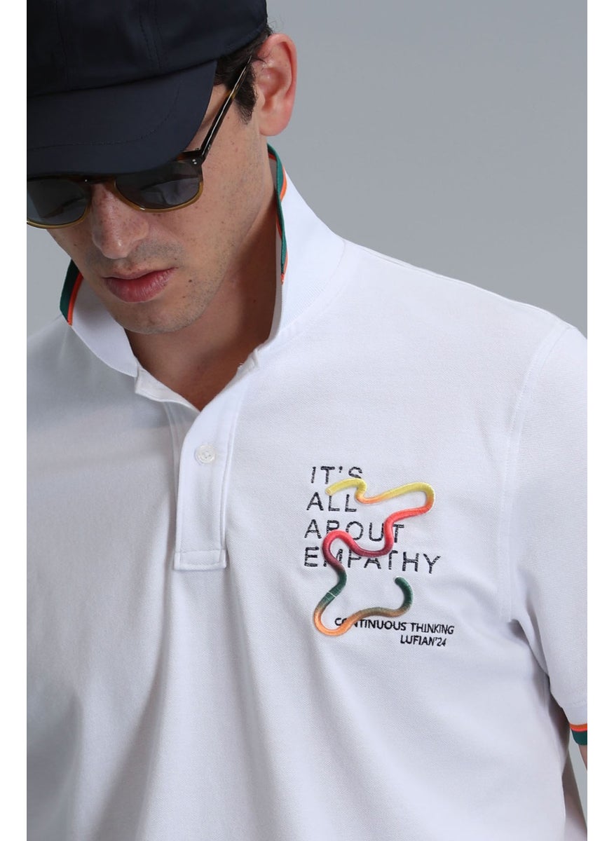 Lufian - Men's King Smart Polo T-Shirt 111040173 White - Image 1