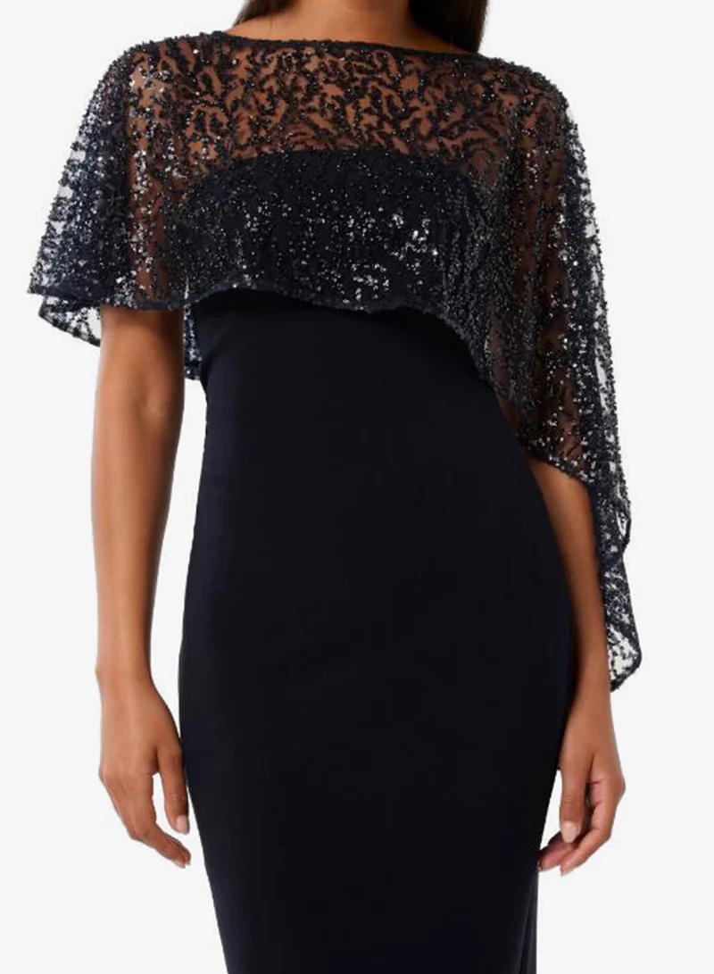 forever new  Kara Embellished Cape Bodycon Maxi Dress for Women | Best Price UAE