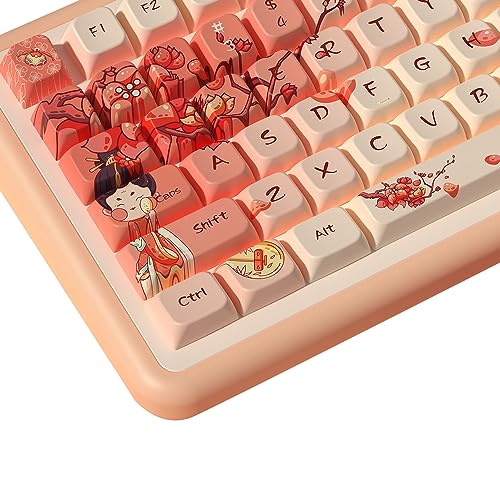 daixiahu Tang Theme keycaps 158 Key PBT keycaps MDA Custom keycap Set is Suitable for 61/87/104/108 Cherry MX Switch and Other Mechanical Keyboards (Tang Style) - Image 3