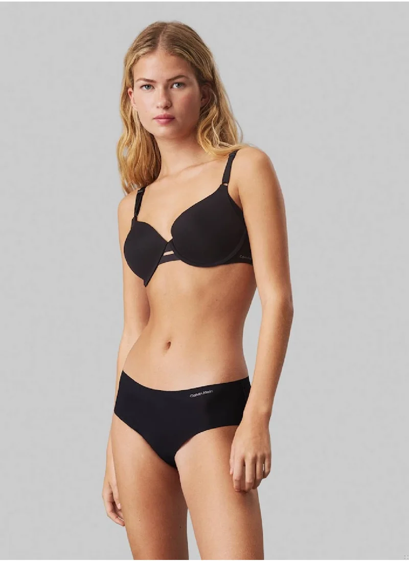 CALVIN KLEIN Women's T-Shirt Bra - Invisibles - Polyamide, Black